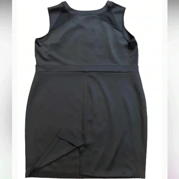 BOUTIQUE BLACK DRESS SLEEVLESS SHEER MIDI SHEATH STRETCH NWOT SIZE 3X - Picture 3 of 11